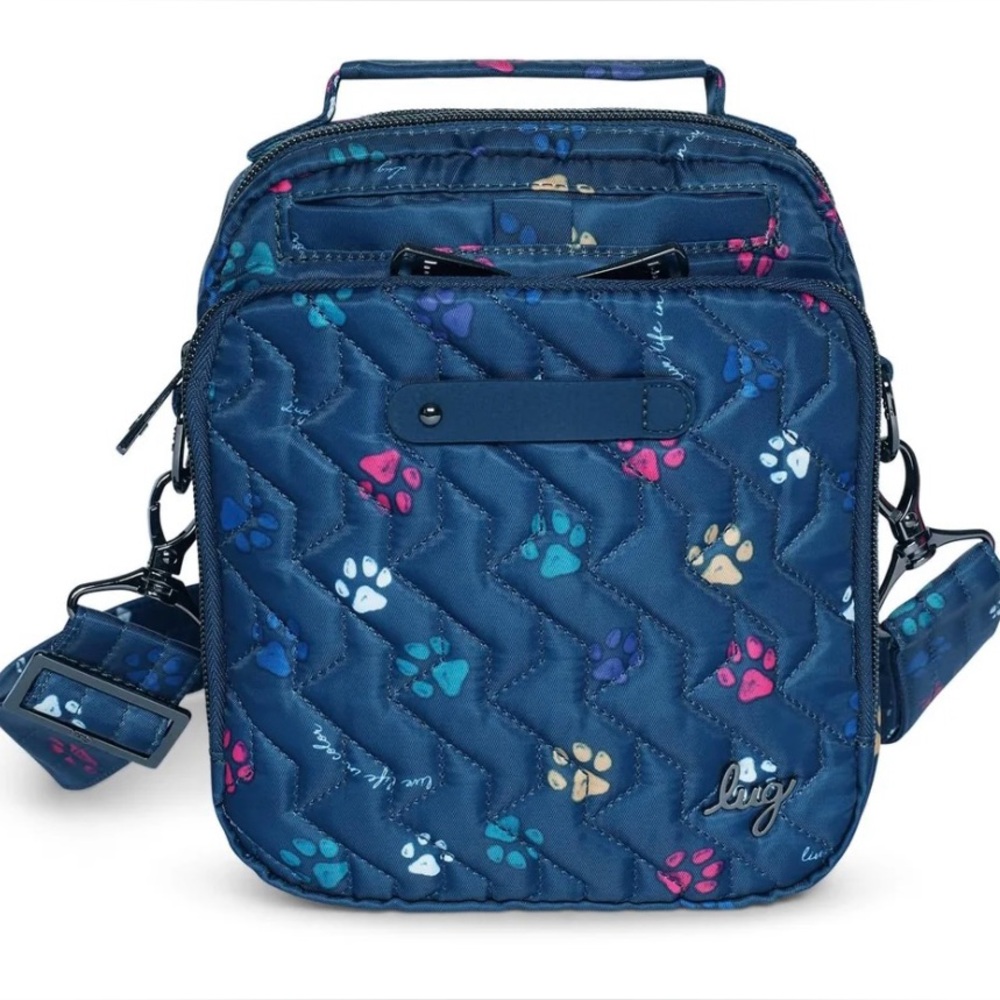 NWT LUG Skeeter Convertible Bag, navy, Paws Pattern